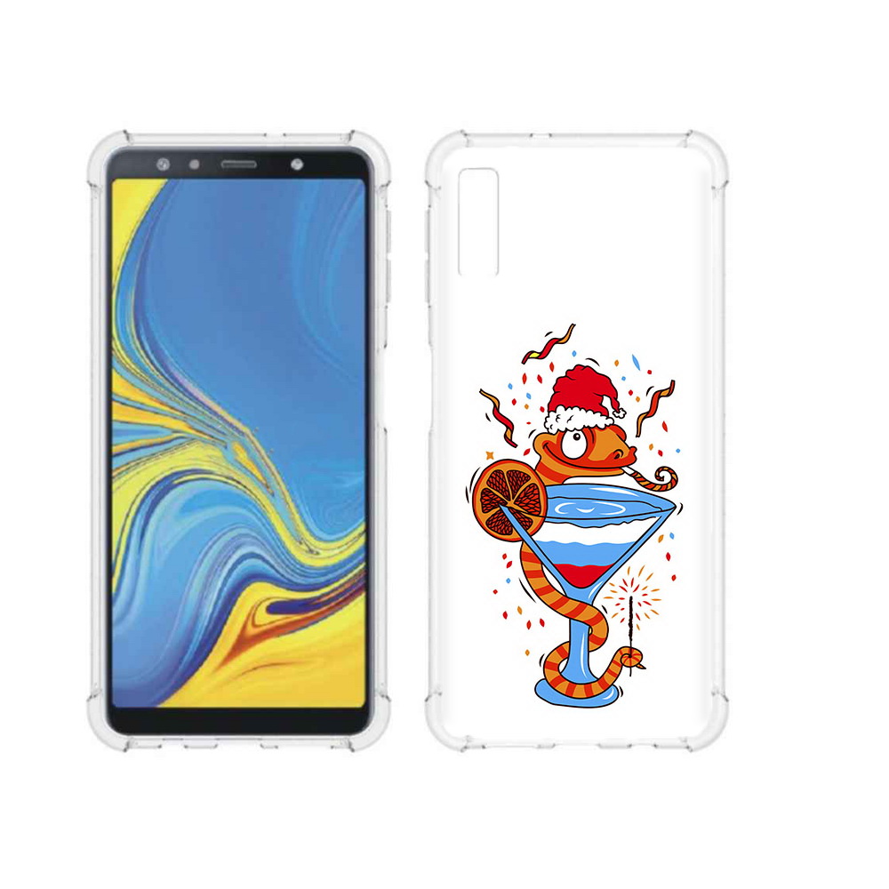 

Чехол MyPads Tocco для Samsung Galaxy A7 (2018) змейка (PT95255.558.364), Прозрачный, Tocco