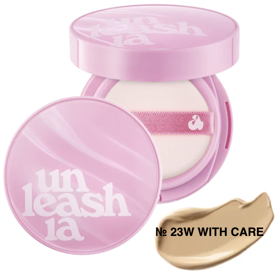 Кушон Unleashia Увлажняющий с сияющим финишем Don't Touch Glass Pink Cushion тон 23W 15г