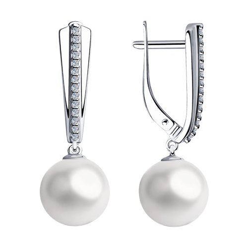 

Серьги из серебра TEO MAORI 894023546, жемчуг культивированный/фианит, 894023546