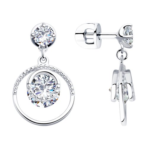 

Серьги пусеты из серебра TEO MAORI 894023477, фианит, 894023477