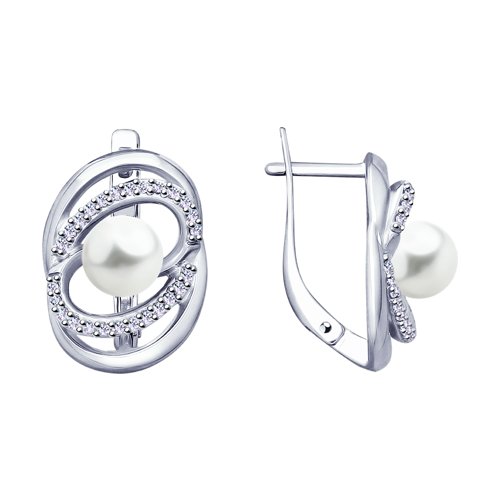 

Серьги из серебра TEO MAORI 894023414, жемчуг культивированный/фианит, 894023414