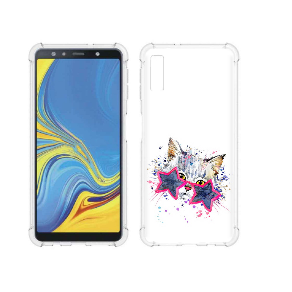 

Чехол MyPads Tocco для Samsung Galaxy A7 (2018) звездные очки (PT95255.558.353), Прозрачный, Tocco