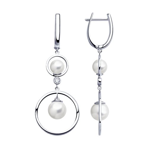 

Серьги из серебра TEO MAORI 894023366, жемчуг культивированный/фианит, 894023366