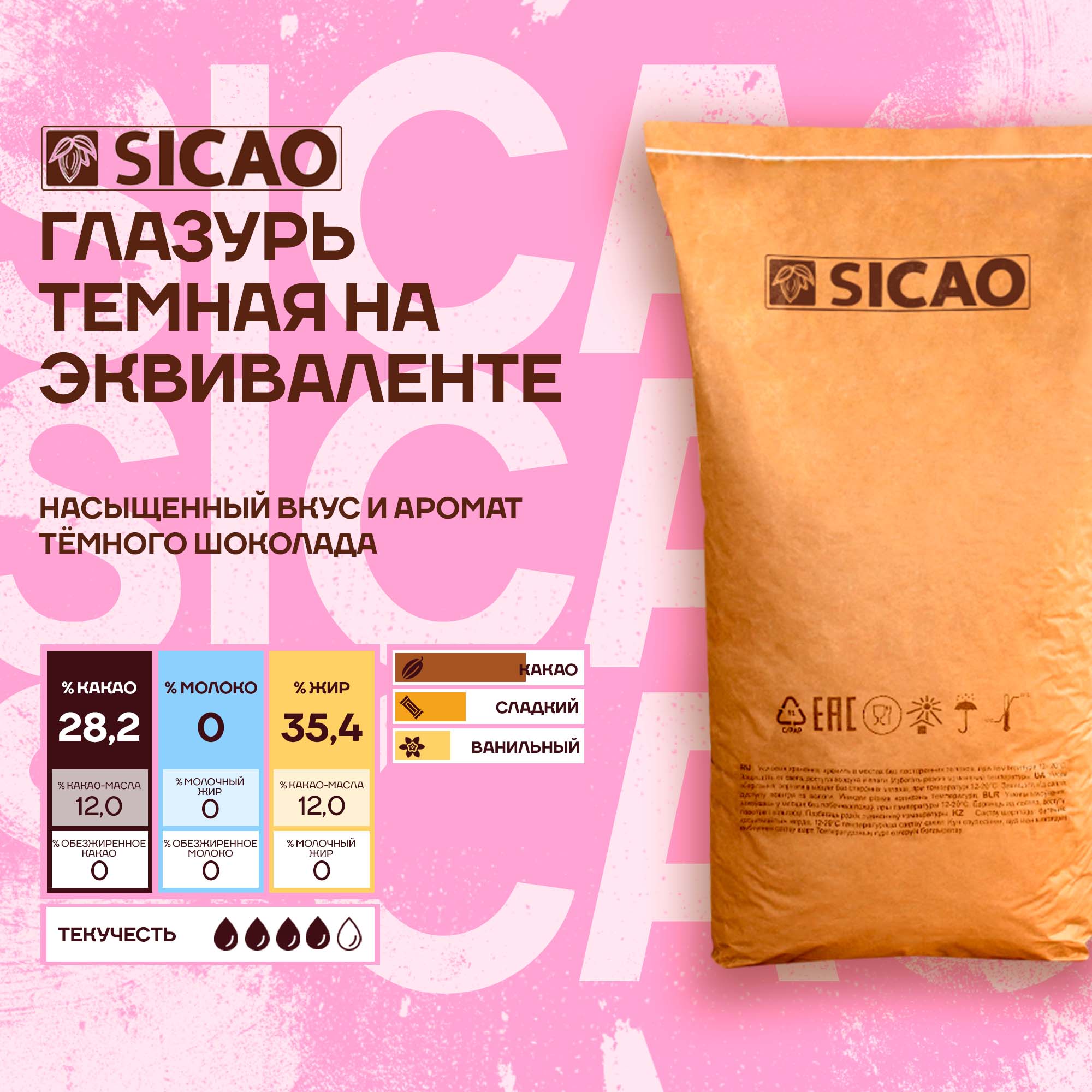 

Глазурь Sicao темная на эквиваленте 20 кг, Глазурь Sicao темная на эквиваленте