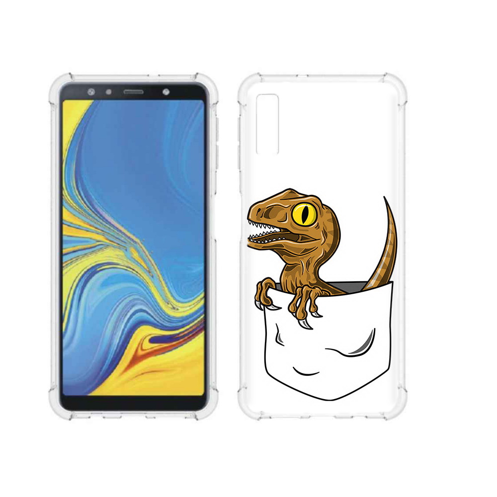 

Чехол MyPads Tocco для Samsung Galaxy A7 (2018) динозавр в кармане (PT95255.558.327), Прозрачный, Tocco