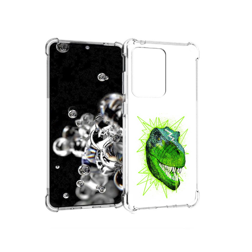 

Чехол MyPads Tocco для Samsung Galaxy S20 Ultra зеленый динозавр (PT144384.494.358), Прозрачный, Tocco