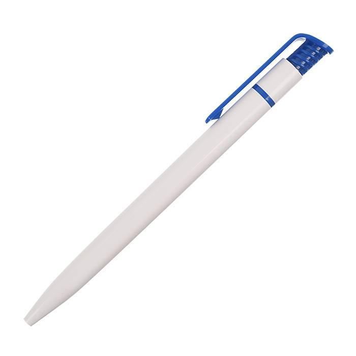 Ручка для логотипа автоматическая inФОРМАТ Ника 0.7мм, синяя, бело-синий корпус