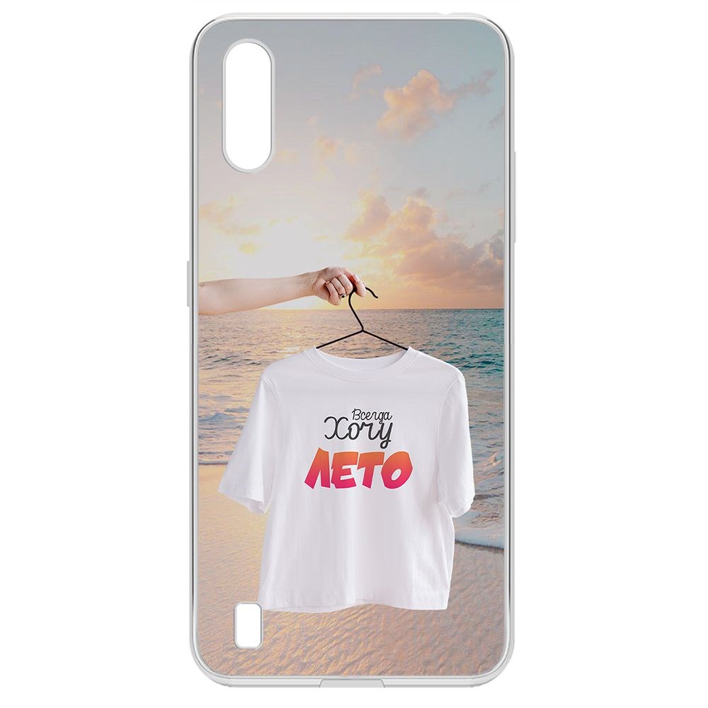 фото Чехол-накладка krutoff clear case футболка женская для samsung galaxy a01 (a015)