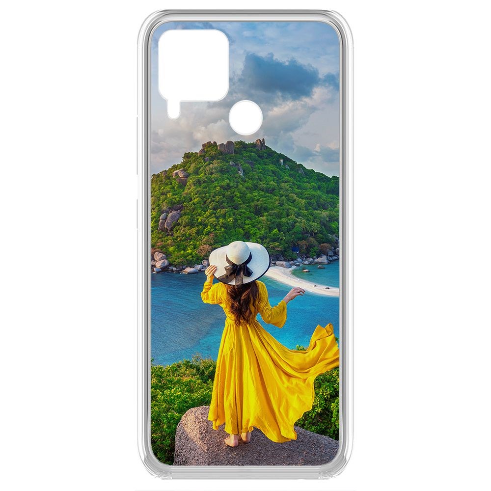 

Чехол-накладка Krutoff Clear Case Платье летнее женское для Realme C15