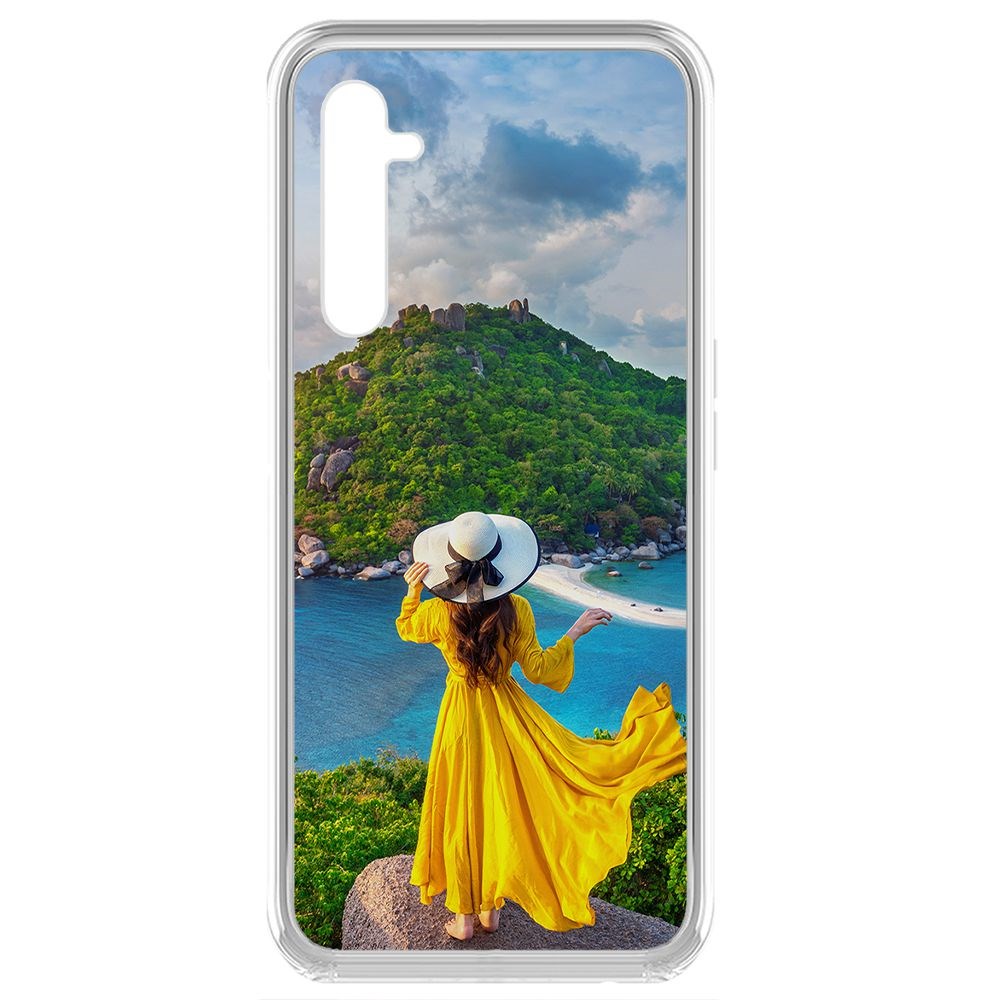 

Чехол-накладка Krutoff Clear Case Платье летнее женское для Realme 6 Pro