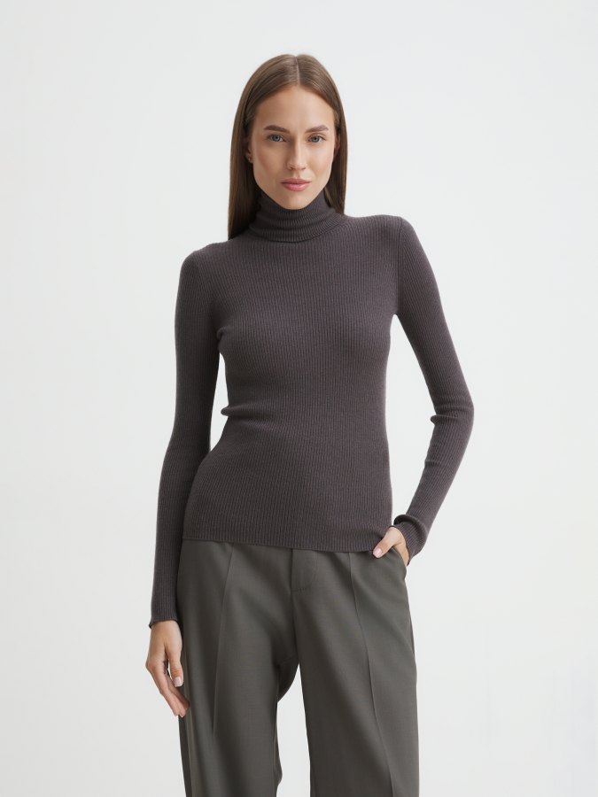 

Водолазка женская Maison David 19AW0115 серая L, Серый, 19AW0115