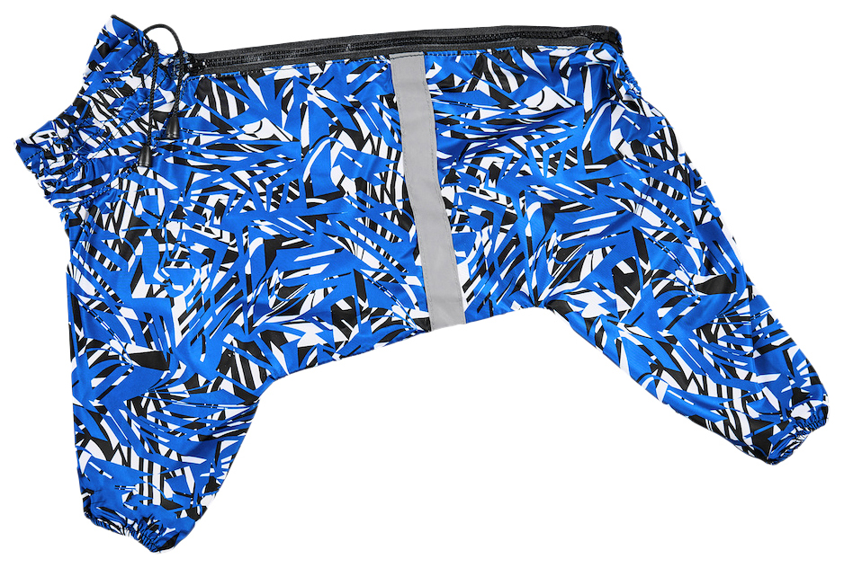Дождевик для собак Yami-Yami одежда Пальмы, унисекс, синий, M, длина спины 23 см