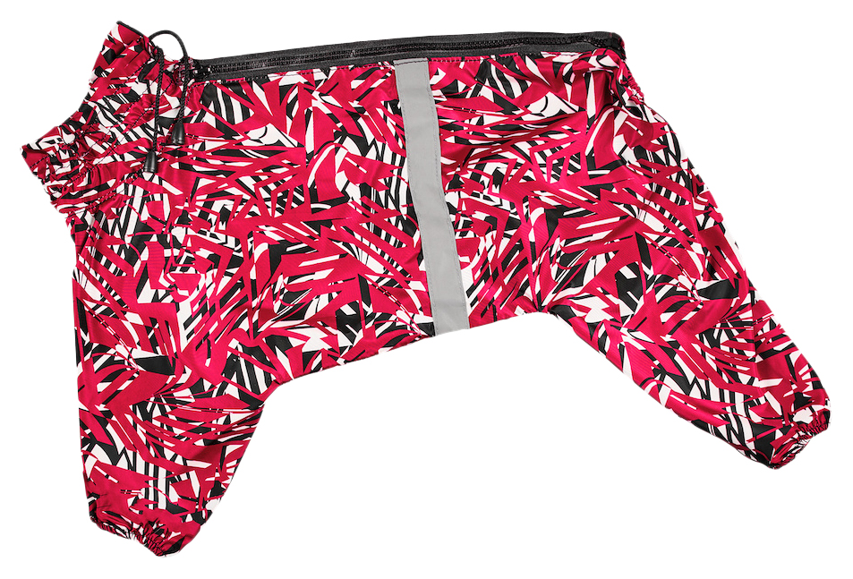 Дождевик для собак Yami-Yami одежда Пальмы, унисекс, красный, M, длина спины 23 см