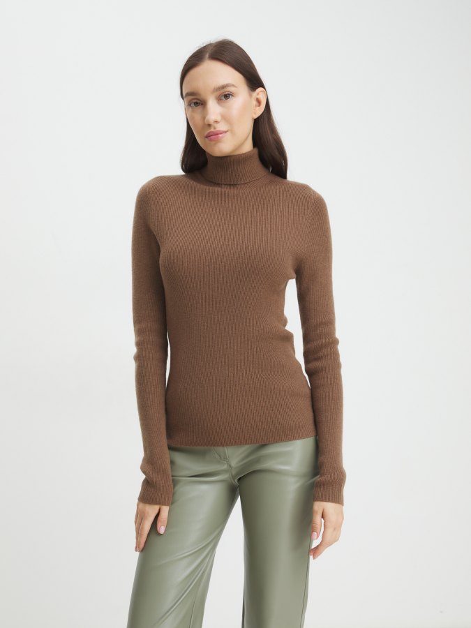 

Водолазка женская Maison David HN723 коричневая M, Коричневый, HN723