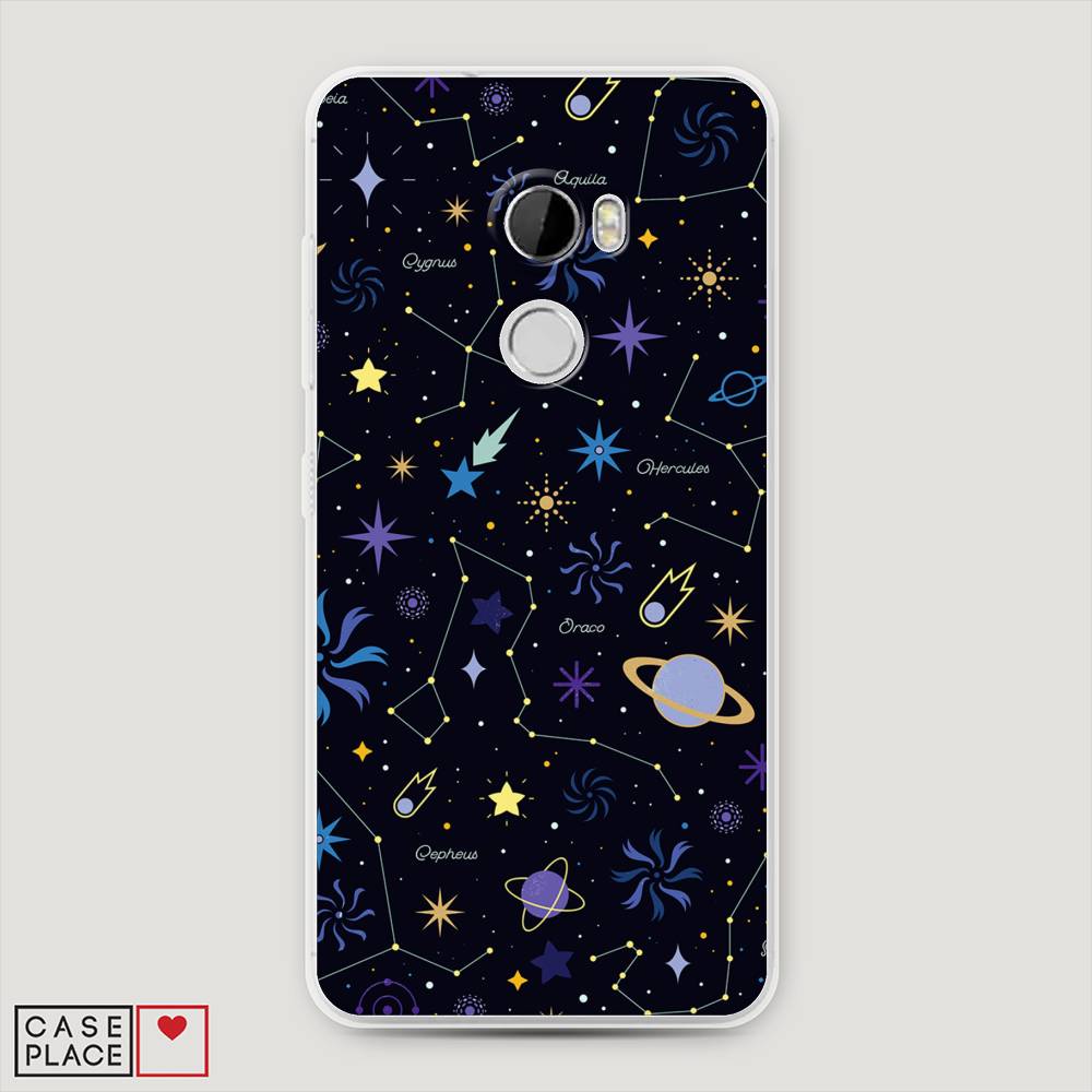 

Чехол на HTC One X10 "Цветной космос", Желтый, 101850-2