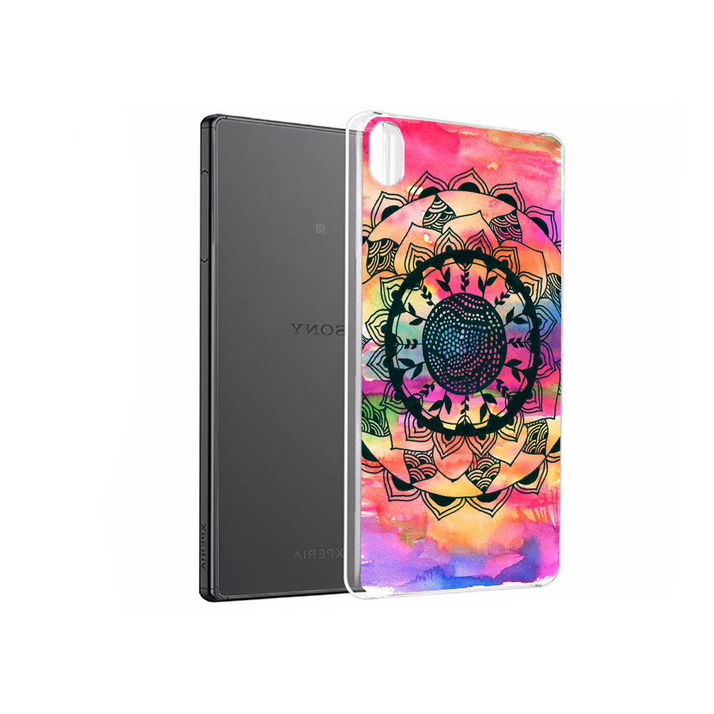 

Чехол MyPads Tocco для Sony Xperia X Performance яркая абстракция круглый цветок, Прозрачный, Tocco