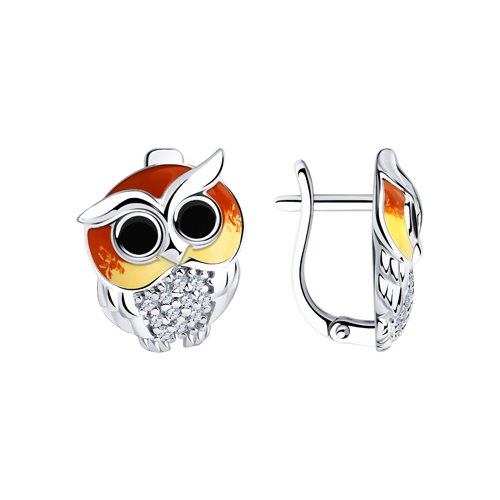 

Серьги из серебра TEO MAORI 894022921, фианит/эмаль, 894022921