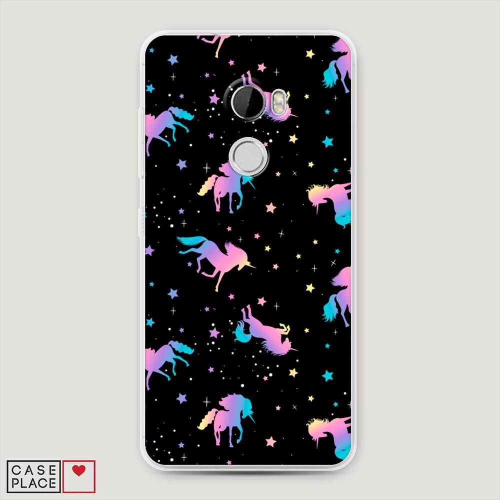 

Чехол на HTC One X10 "Единороги градиент", Черный;розовый;голубой, 101850-1