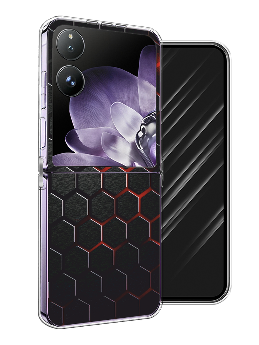 

Чехол Awog на Xiaomi Mix Flip "Фон соты красные", Красный;черный, 323150-1