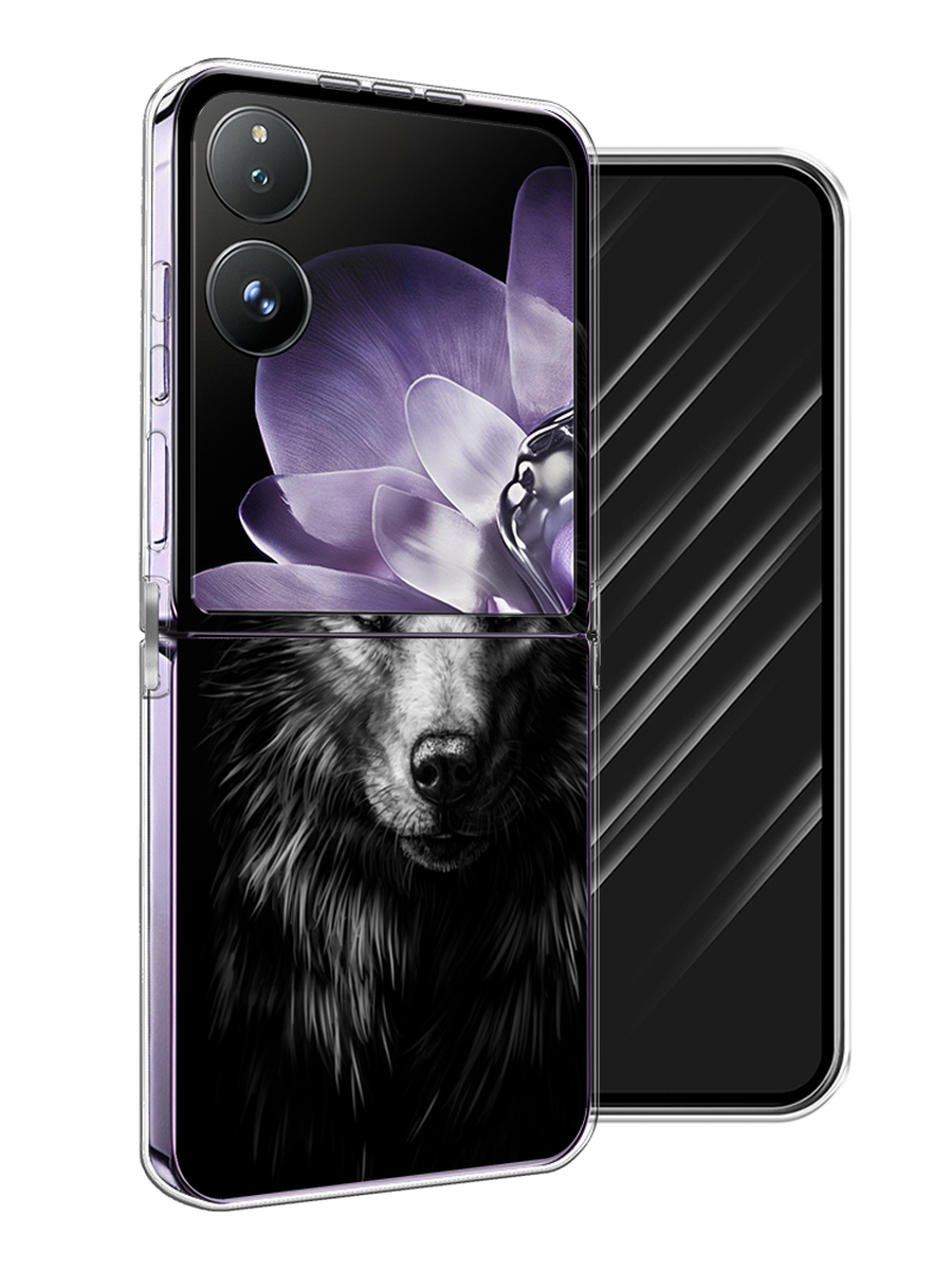 

Чехол Awog на Xiaomi Mix Flip "Волк черно белый", Серый;бежевый;белый, 323150-1