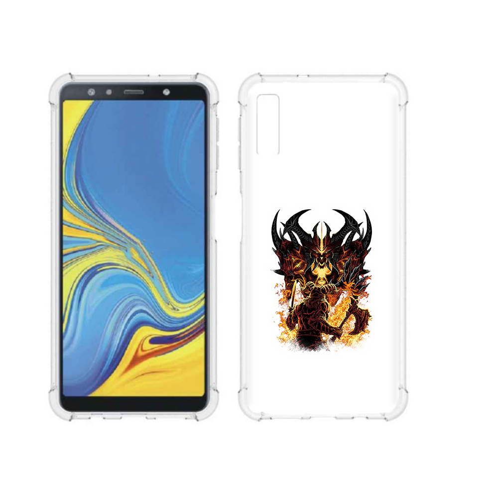

Чехол MyPads Tocco для Samsung Galaxy A7 (2018) демон shadow fiend (PT95255.558.318), Прозрачный, Tocco