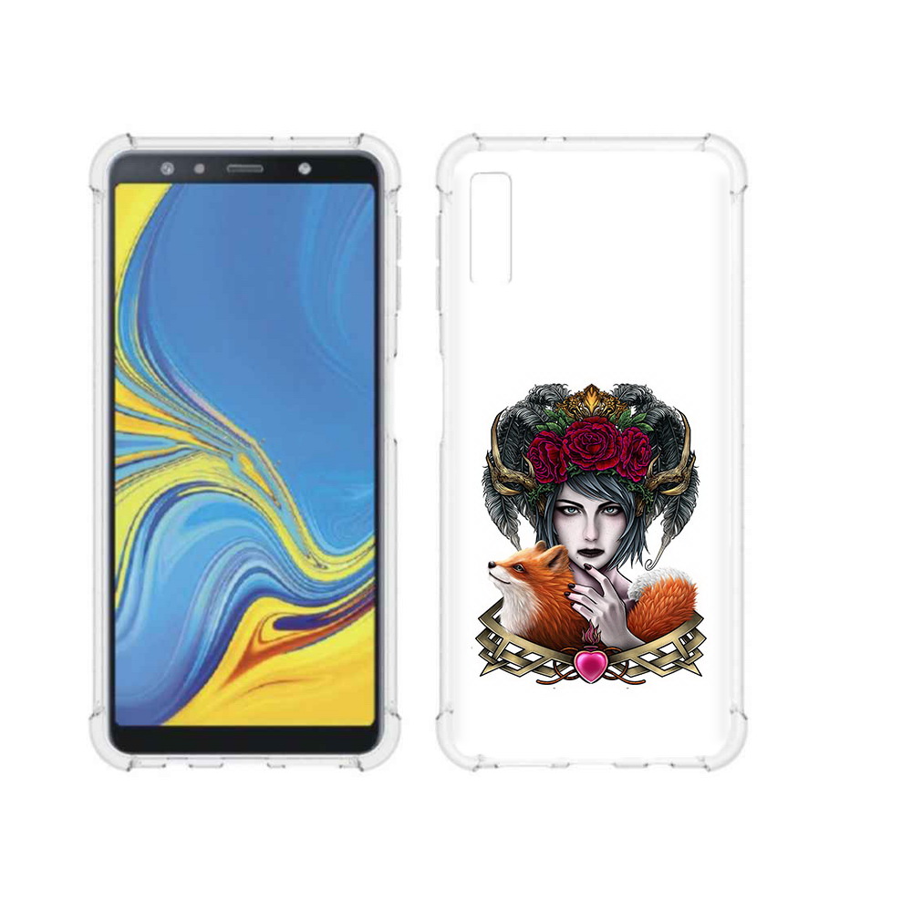 

Чехол MyPads Tocco для Samsung Galaxy A7 (2018) девушка с лисой (PT95255.558.314), Прозрачный, Tocco