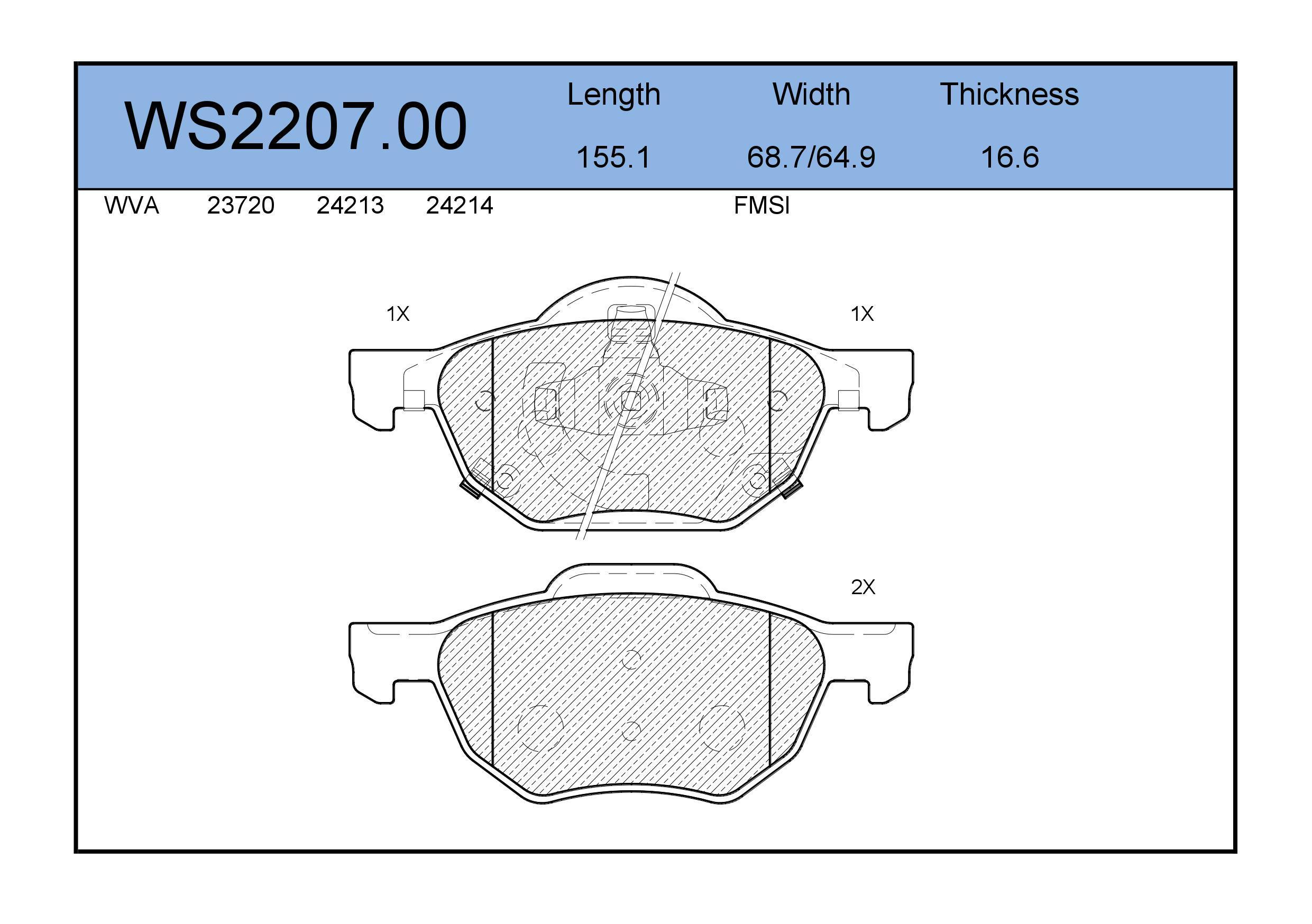 

Тормозные Колодки JEENICE WS220700