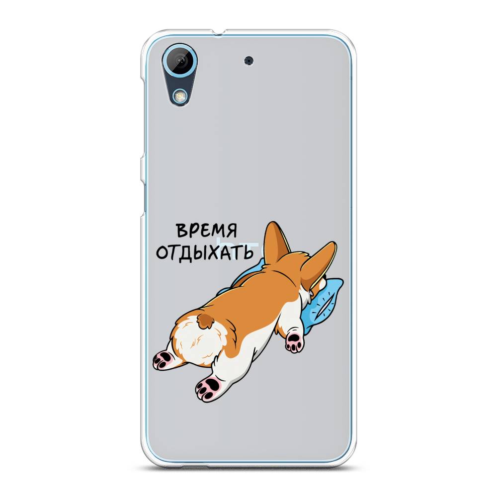 

Чехол на HTC Desire 626 "Корги отдыхает", Черный;коричневый;голубой, 101650-1