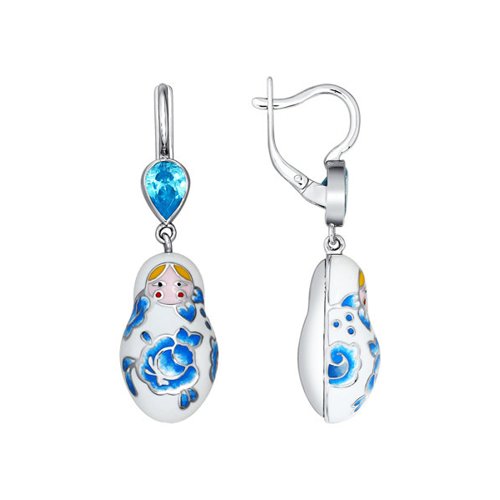 

Серьги из серебра TEO MAORI 894021354, фианит/эмаль, 894021354