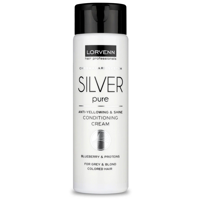 Крем-кондиционер для волос Lorvenn Silver Pure нейтрализатор желтизны, 300 мл кондиционер mood silver specific серебристый 400 мл