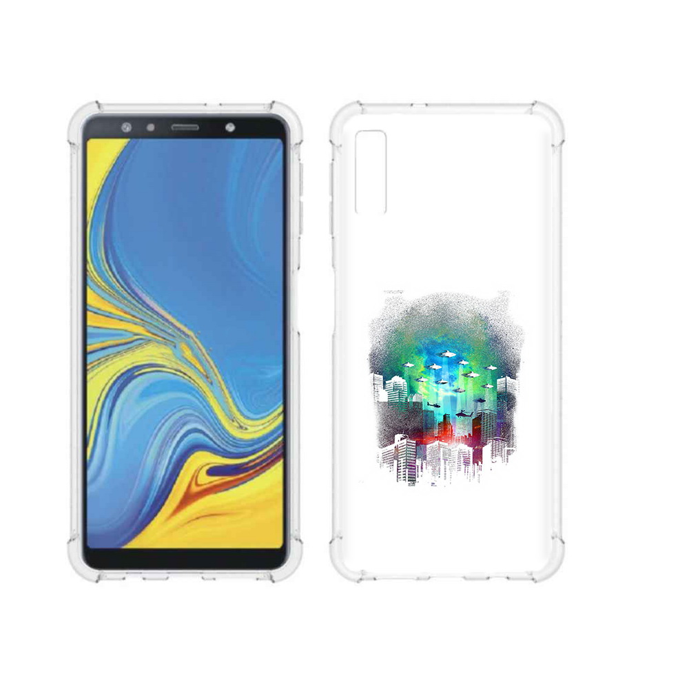 

Чехол MyPads Tocco для Samsung Galaxy A7 (2018) город в свечении (PT95255.558.296), Прозрачный, Tocco