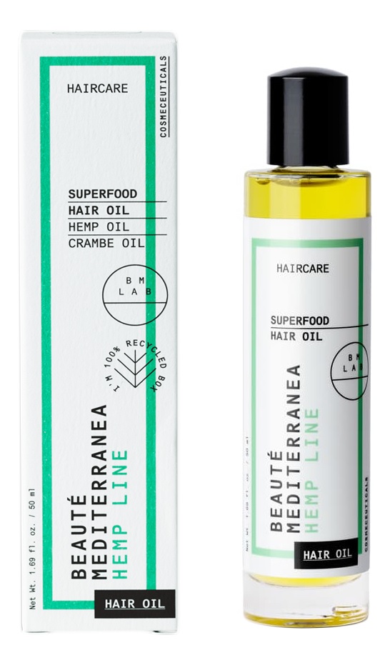 Питательное масло для волос Beaute Mediterranea Hemp Line Superfood Hair Oil 50мл