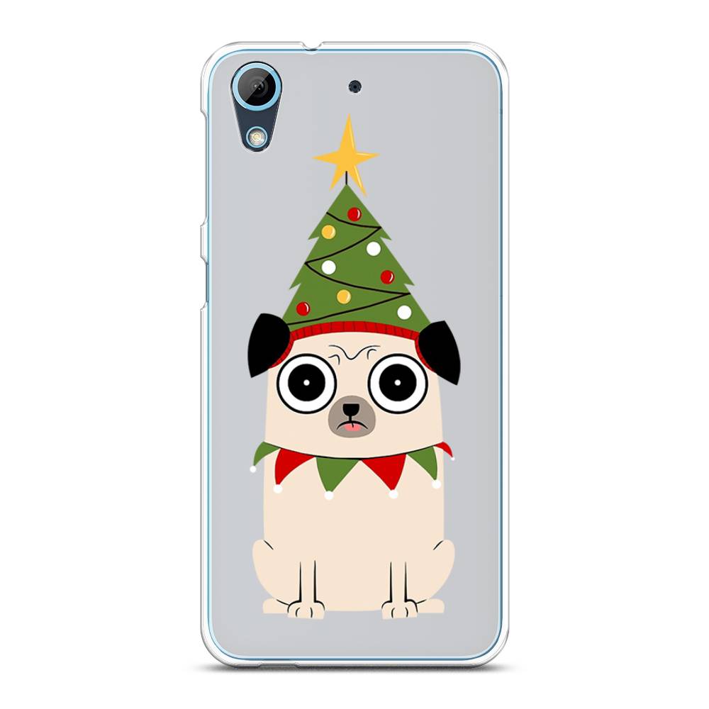 

Чехол на HTC Desire 626 "Собачка с ёлочкой", Бежевый;красный;зеленый, 101650-1