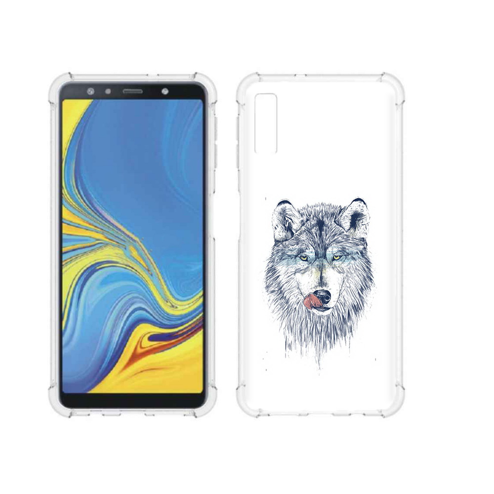 

Чехол MyPads Tocco для Samsung Galaxy A7 (2018) голодгый волк (PT95255.558.292), Прозрачный, Tocco