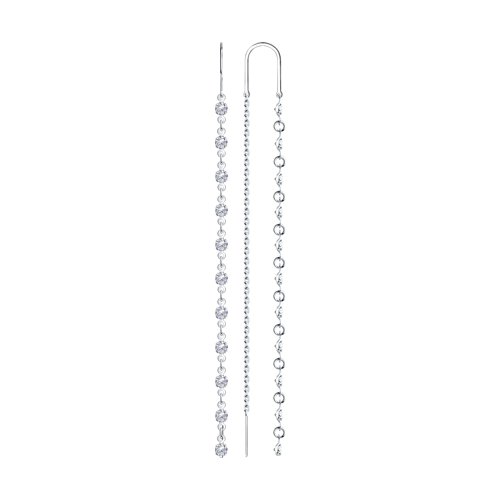 

Серьги продевки из серебра TEO MAORI 894020805, фианит, 894020805