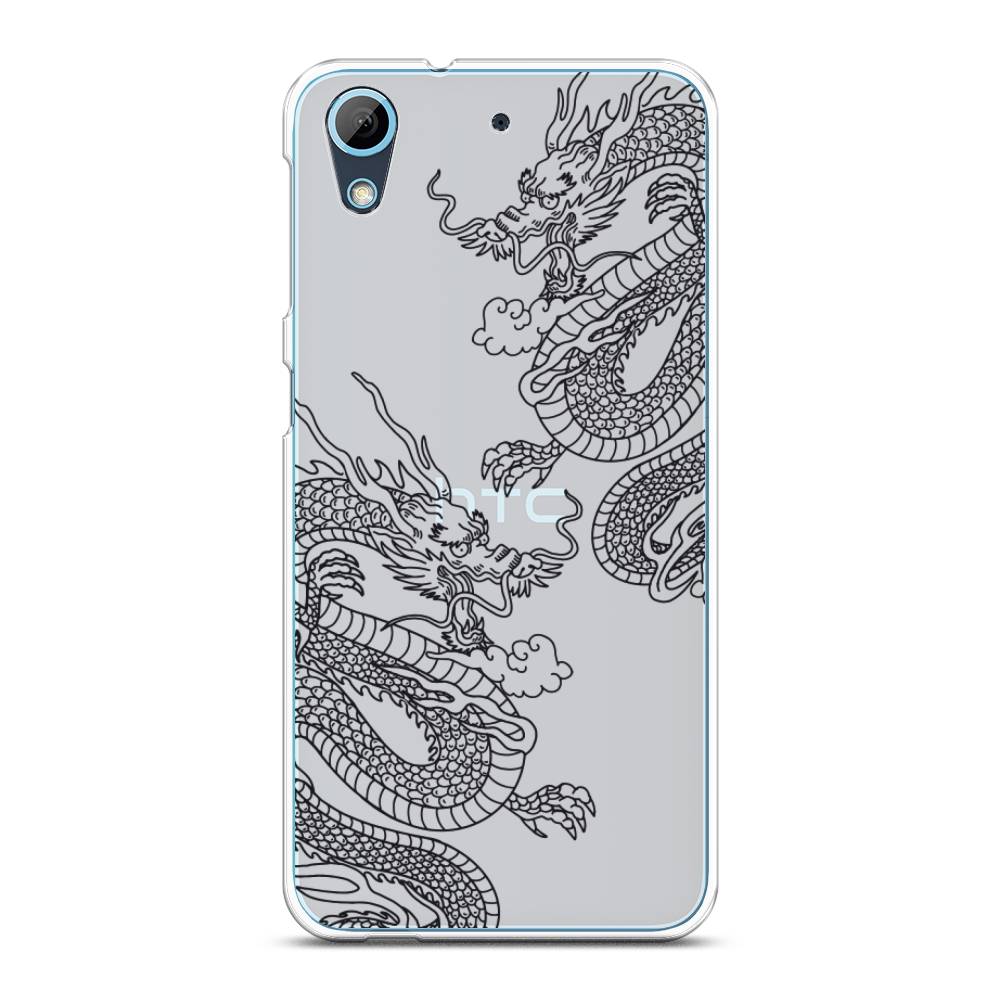 

Чехол на HTC Desire 626 "Два китайских дракона", Серый;черный, 101650-1