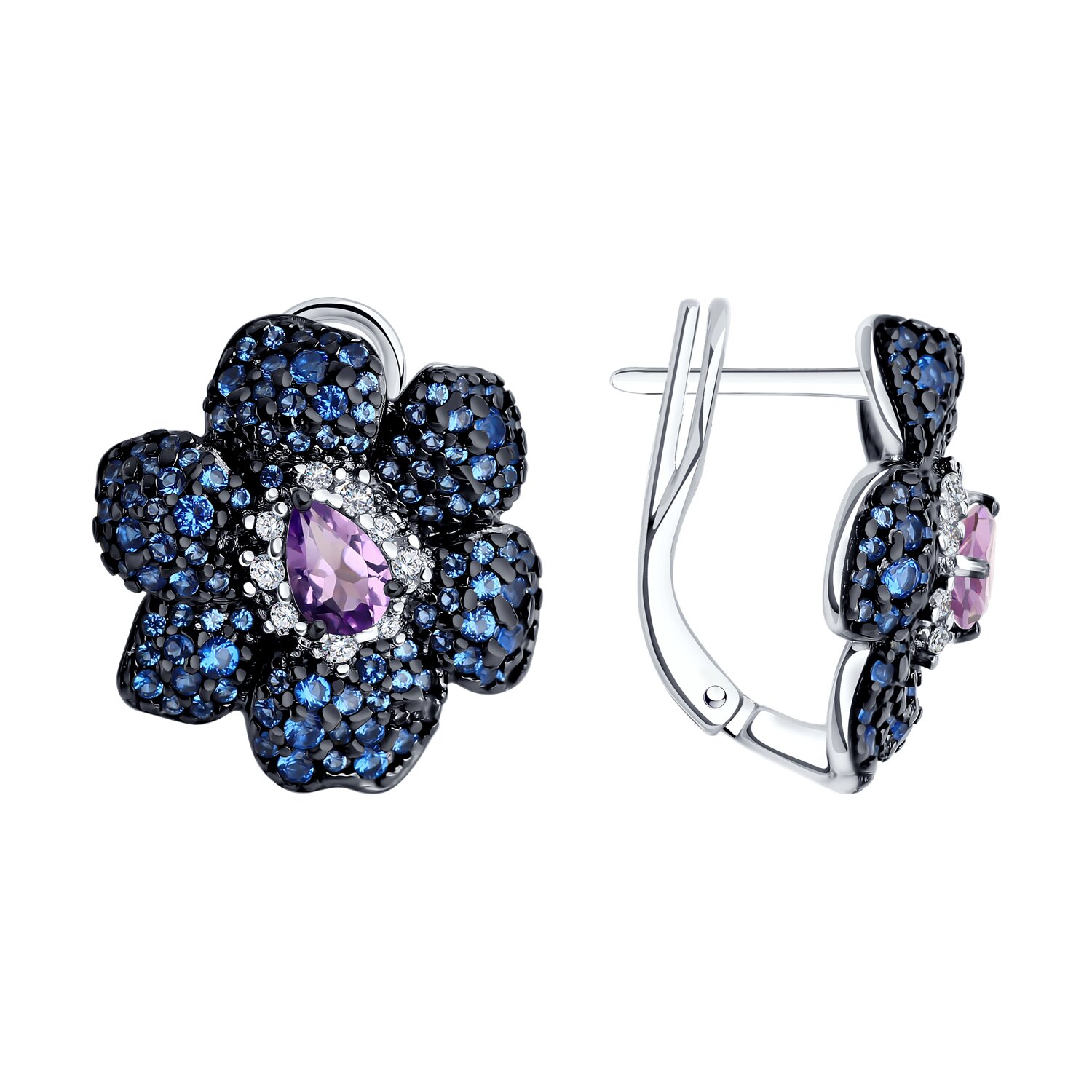 

Серьги из серебра TEO MAORI 892022975, аметист/фианит, 892022975