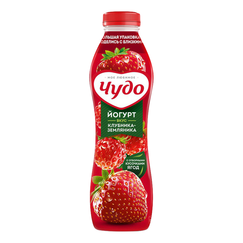 

Йогурт питьевой Чудо клубника-земляника 1,9% 680 г