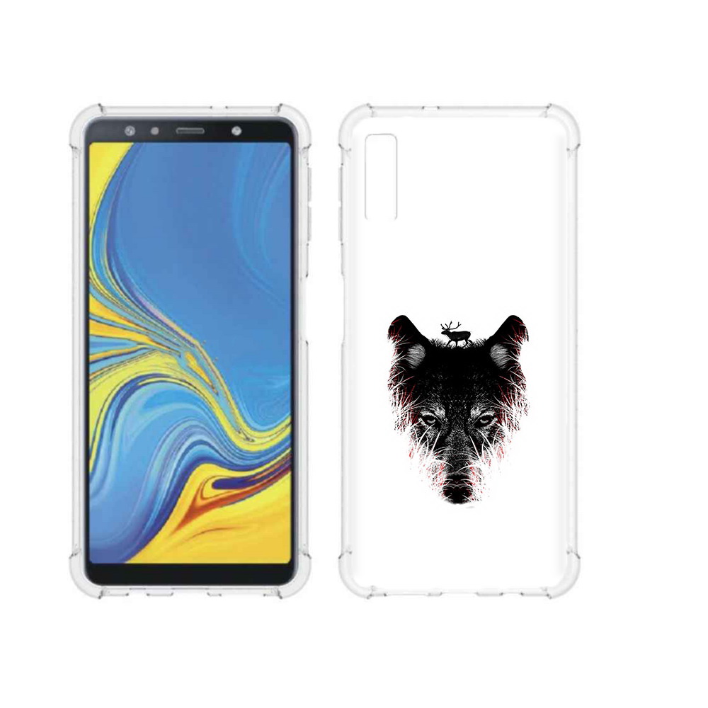 

Чехол MyPads Tocco для Samsung Galaxy A7 (2018) волк в траве (PT95255.558.267), Прозрачный, Tocco