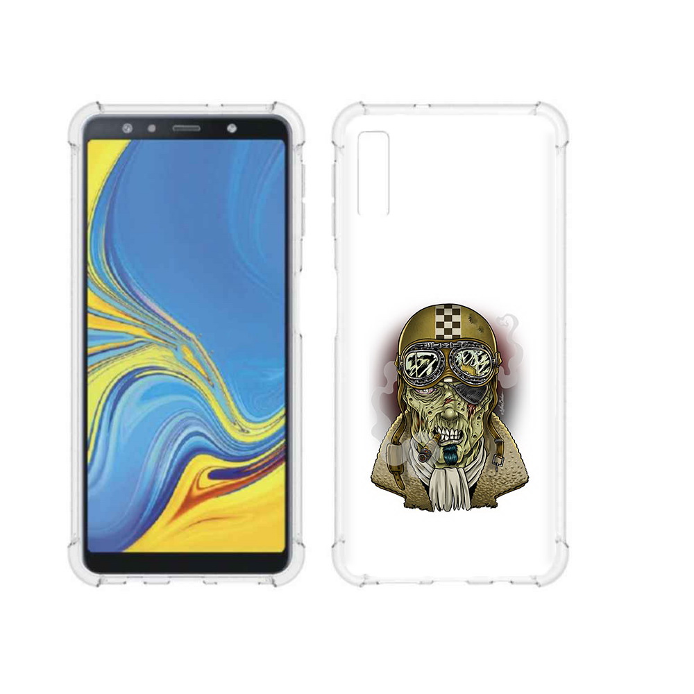 

Чехол MyPads Tocco для Samsung Galaxy A7 (2018) военный зомби (PT95255.558.264), Прозрачный, Tocco