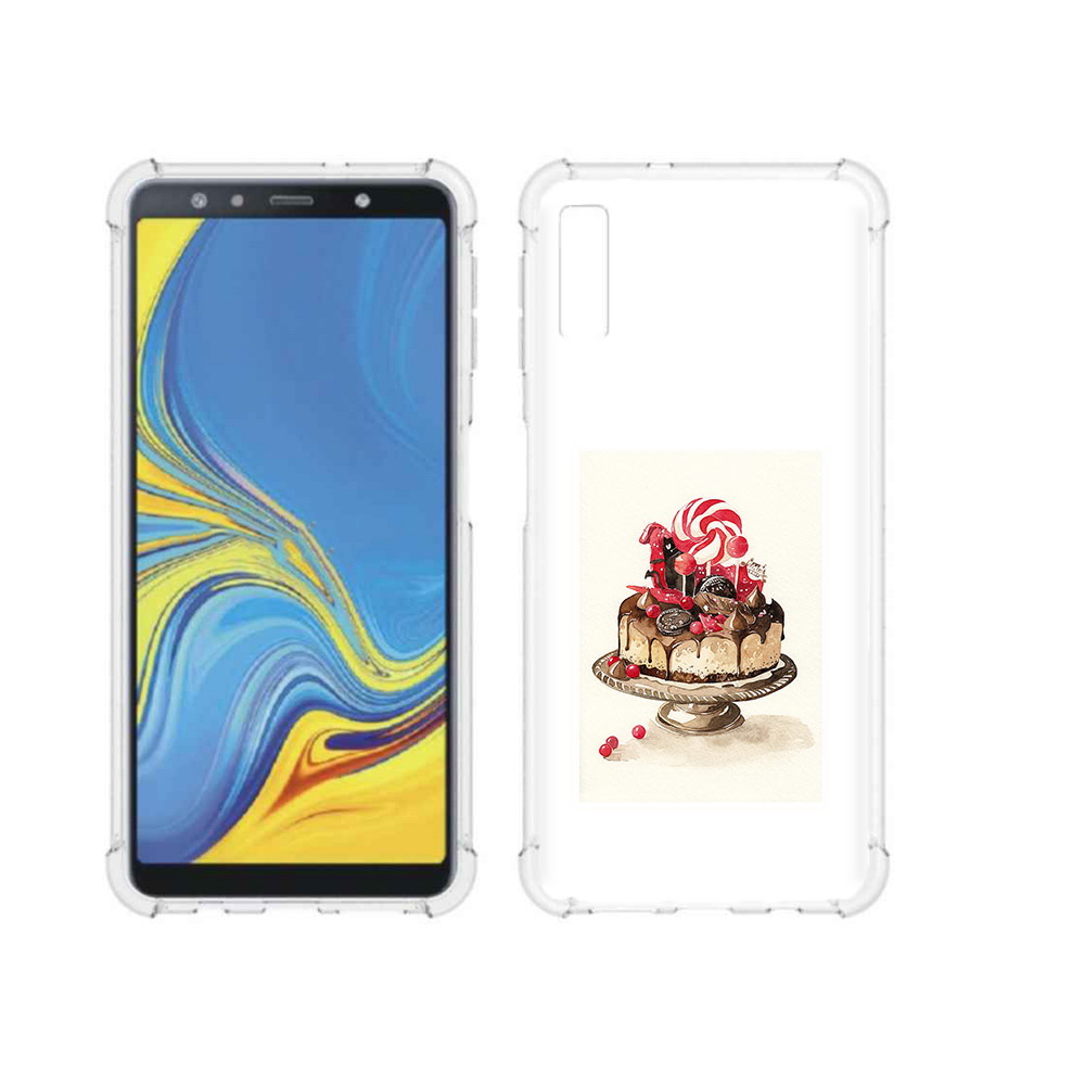 

Чехол MyPads Tocco для Samsung Galaxy A7 (2018) вкусный торт (PT95255.558.262), Прозрачный, Tocco