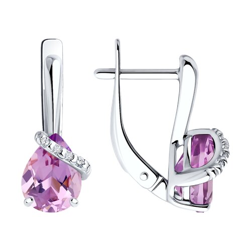 

Серьги из серебра TEO MAORI 892022963, аметист/фианит, 892022963