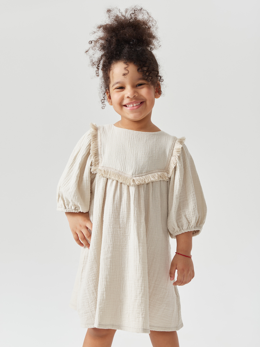 

Платье детское Happy Baby 88132, pale beige, 86, Бежевый, 88132