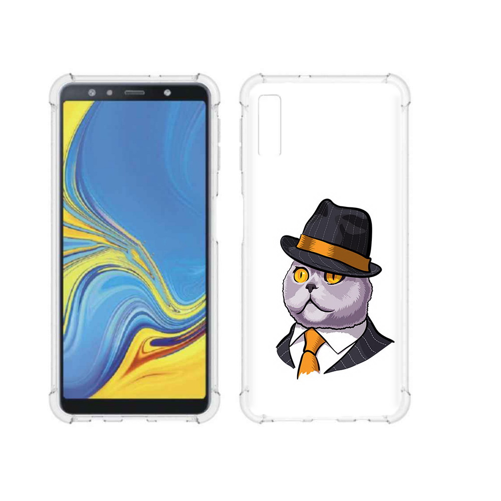 

Чехол MyPads Tocco для Samsung Galaxy A7 (2018) британец (PT95255.558.247), Прозрачный, Tocco