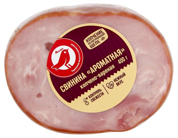 Свинина варено-копченая АШАН Красная птица Ароматная 400 г 249₽