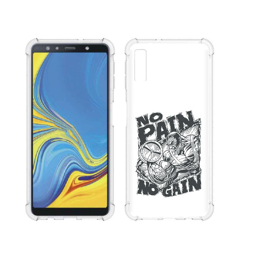 

Чехол MyPads Tocco для Samsung Galaxy A7 (2018) бодибилдинг тяжелая работа, Прозрачный, Tocco