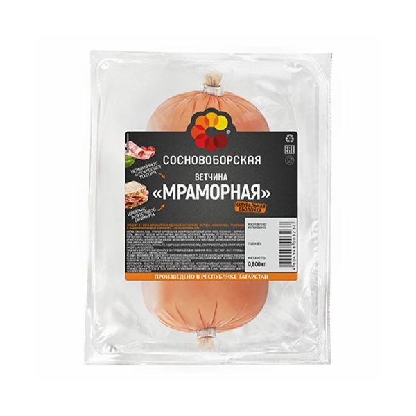 

Ветчина Сосновоборская Мраморная 500 г
