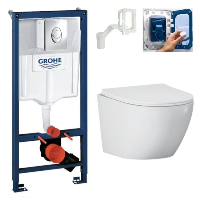 

Комплект инсталляции Grohe с унитазом Helmken 372135103, премиум с кнопкой смыва, 338835103