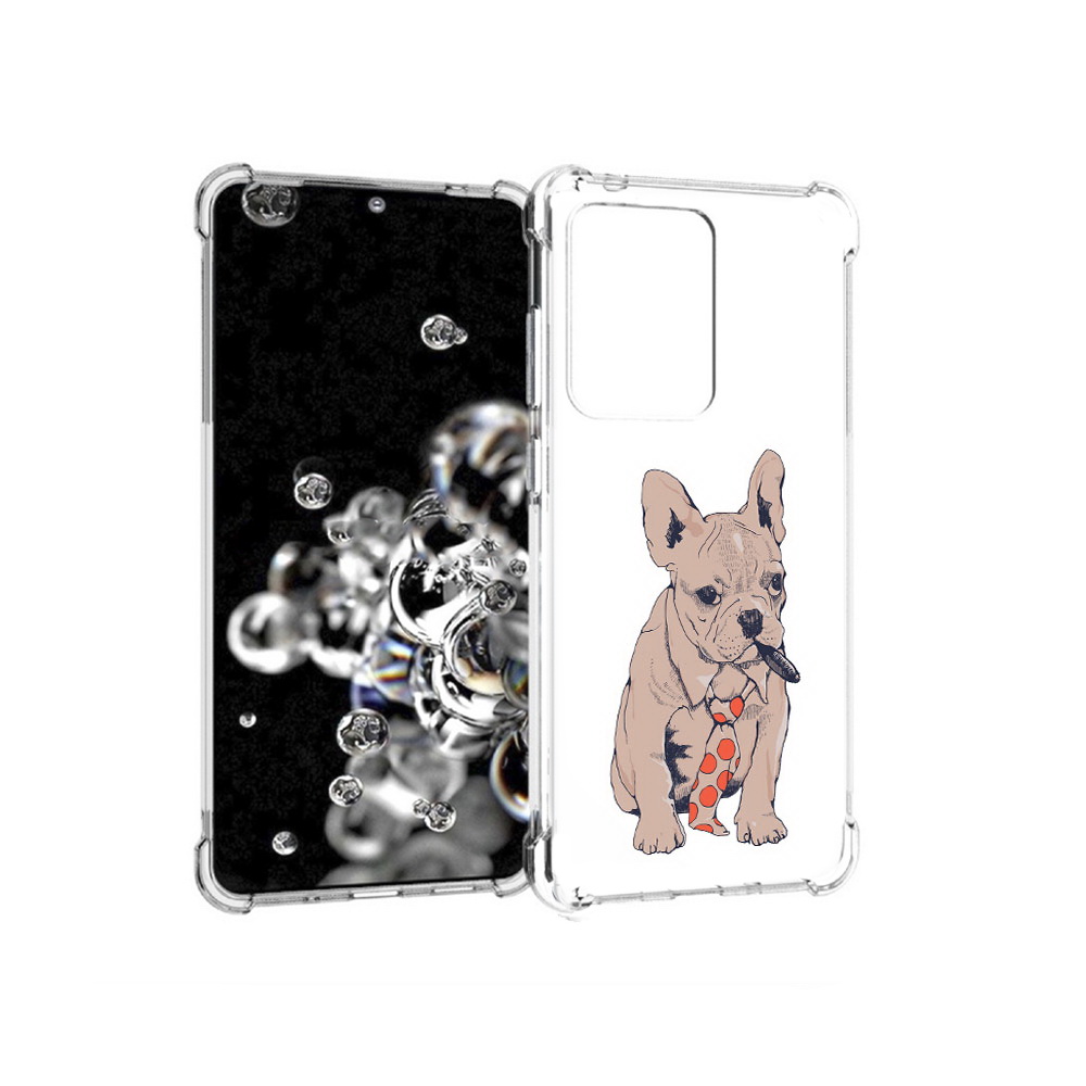 

Чехол MyPads Tocco для Samsung Galaxy S20 Ultra бульдог с сигарой (PT144384.494.250), Прозрачный, Tocco