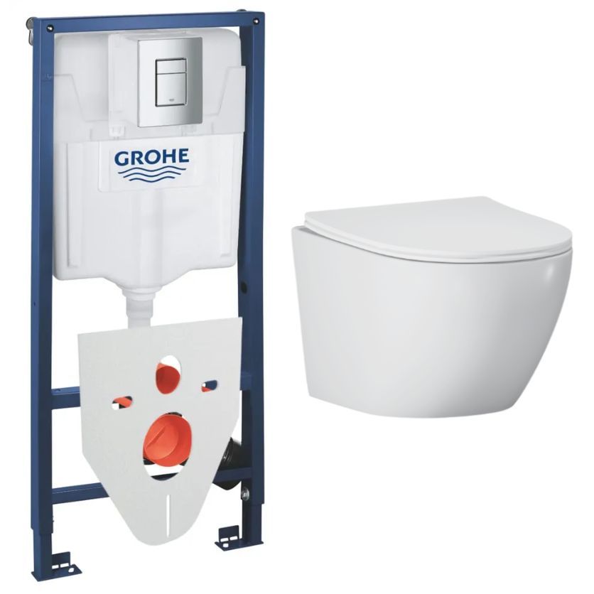 

Комплект 277235103: унитаз Helmken, инсталляция Grohe, кнопка, шумоизоляция, 238835103